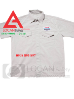 Quần áo bảo hộ lao động cơ khí, đồng phục bảo hộ công nhân cơ khí vải kaki trắng xám - 005